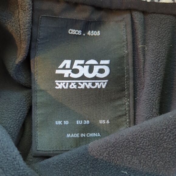 ASOS 4505 Ski Snow Pants Womens 6 Black White Stirrup Snowboard Leopard Print - Picture 5 of 6